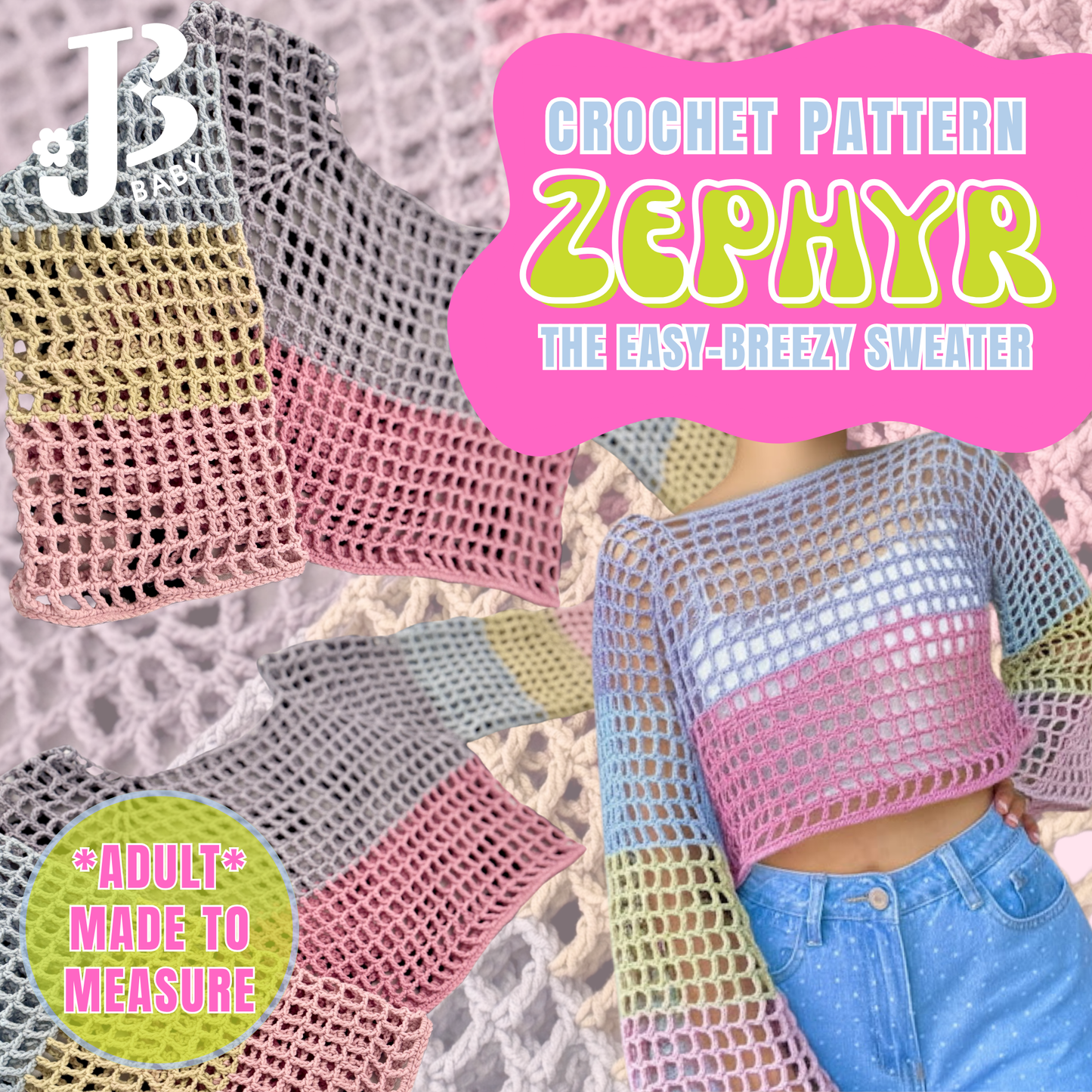 Adult Zephyr Sweater CROCHET PATTERN