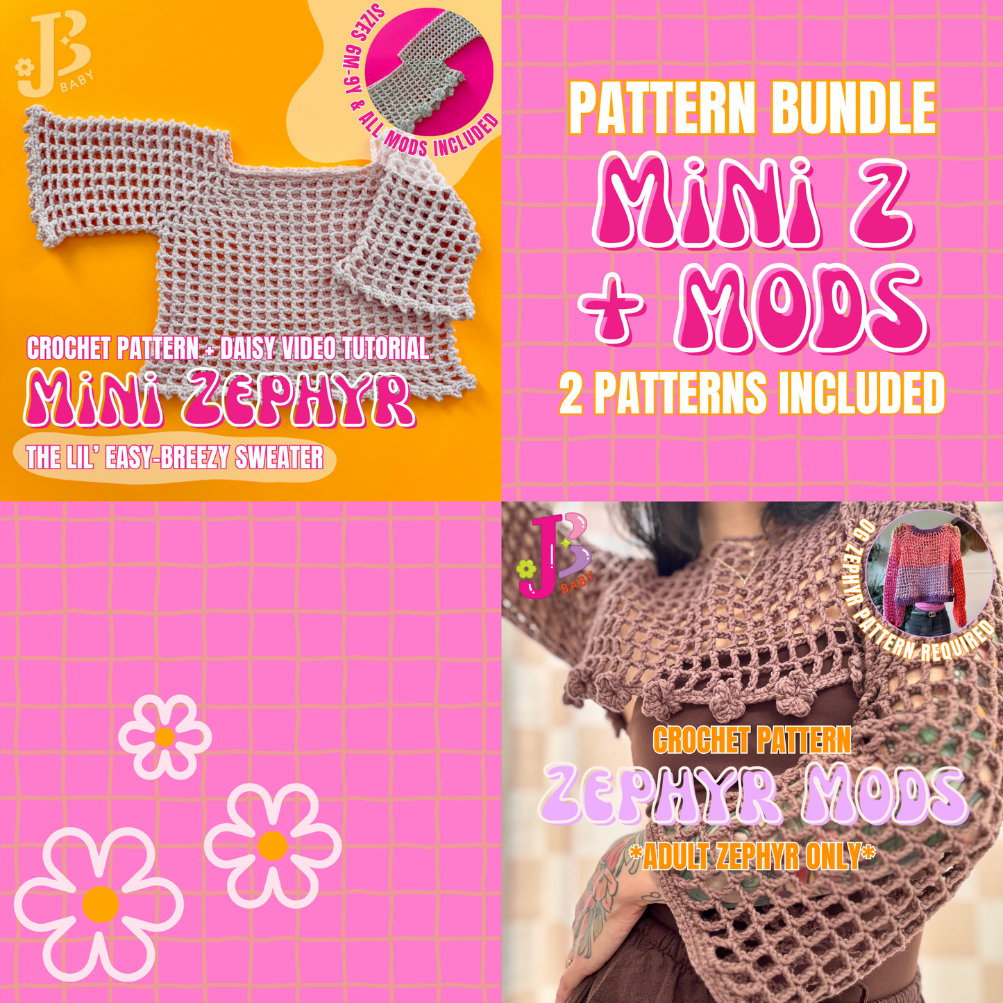 Mini Zephyr + OG Adult Mods PATTERN BUNDLE (2 Patterns Included)