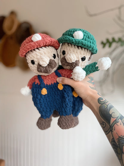 Plumber Brothers CROCHET PATTERN BUNDLE (2 Patterns Included)
