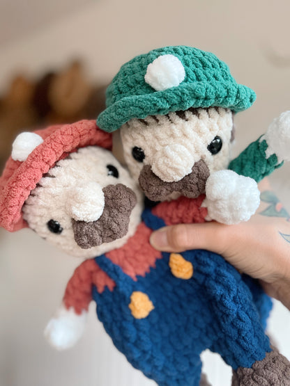Plumber Brothers CROCHET PATTERN BUNDLE (2 Patterns Included)