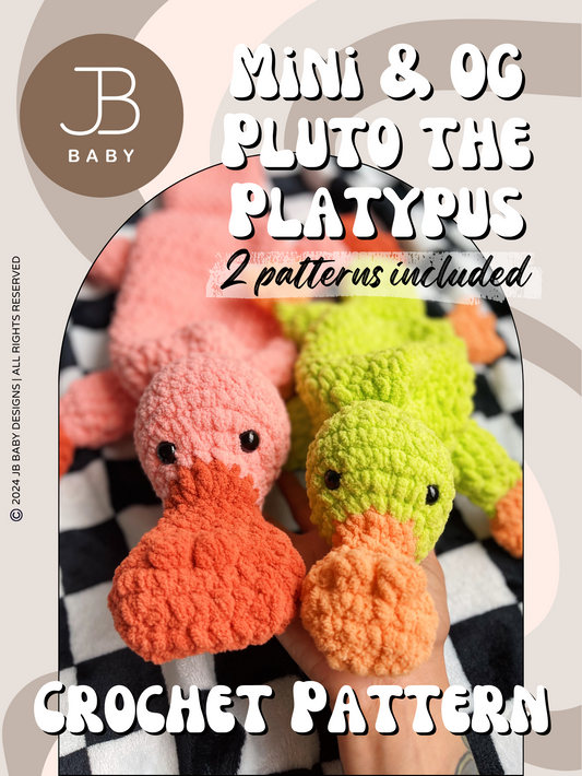 Mini & OG Pluto the Platypus CROCHET PATTERN BUNDLE (2 Patterns Included)