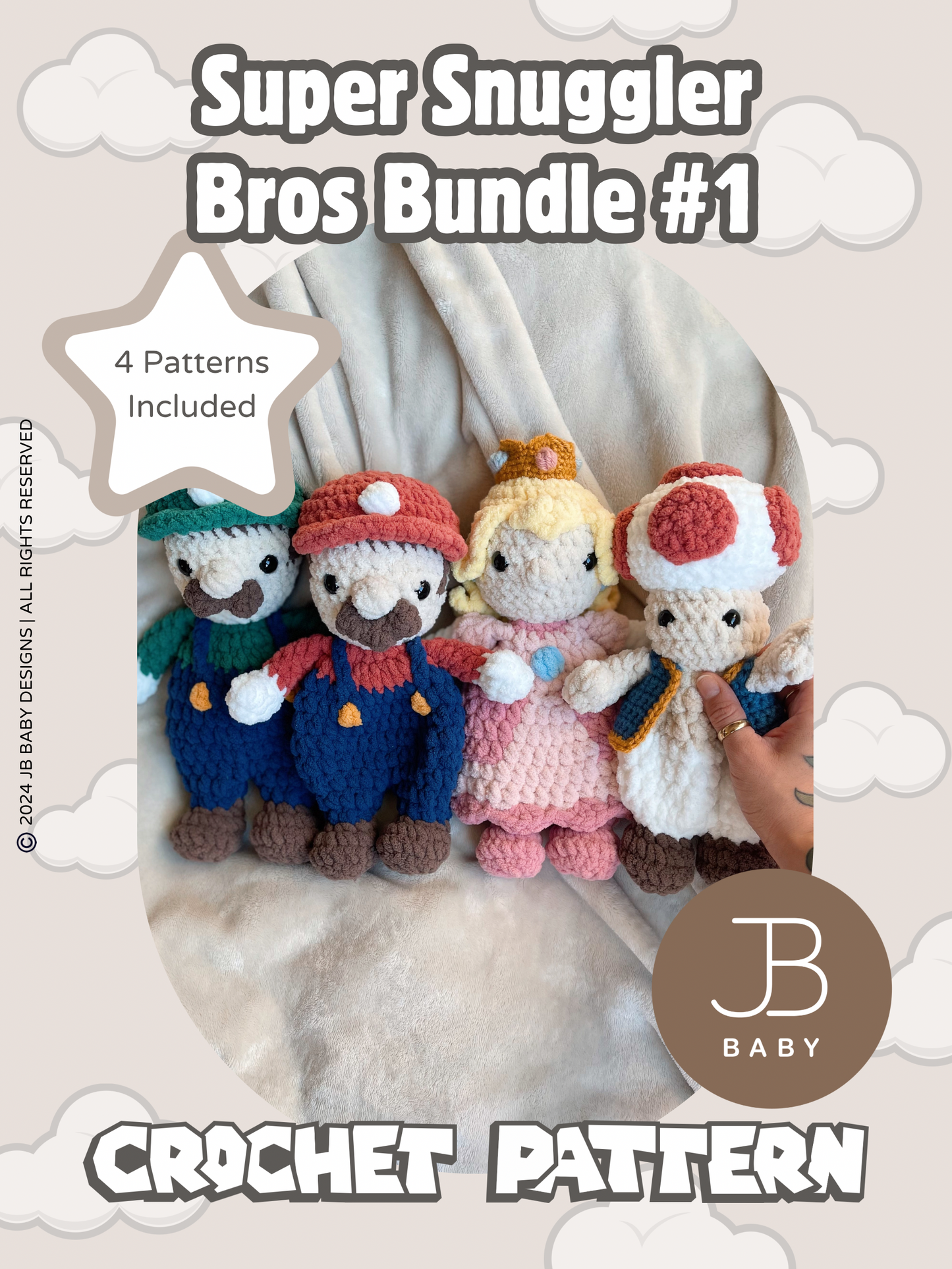 Super Snuggler Bros CROCHET PATTERN BUNDLE #1 (4 Patterns Included)