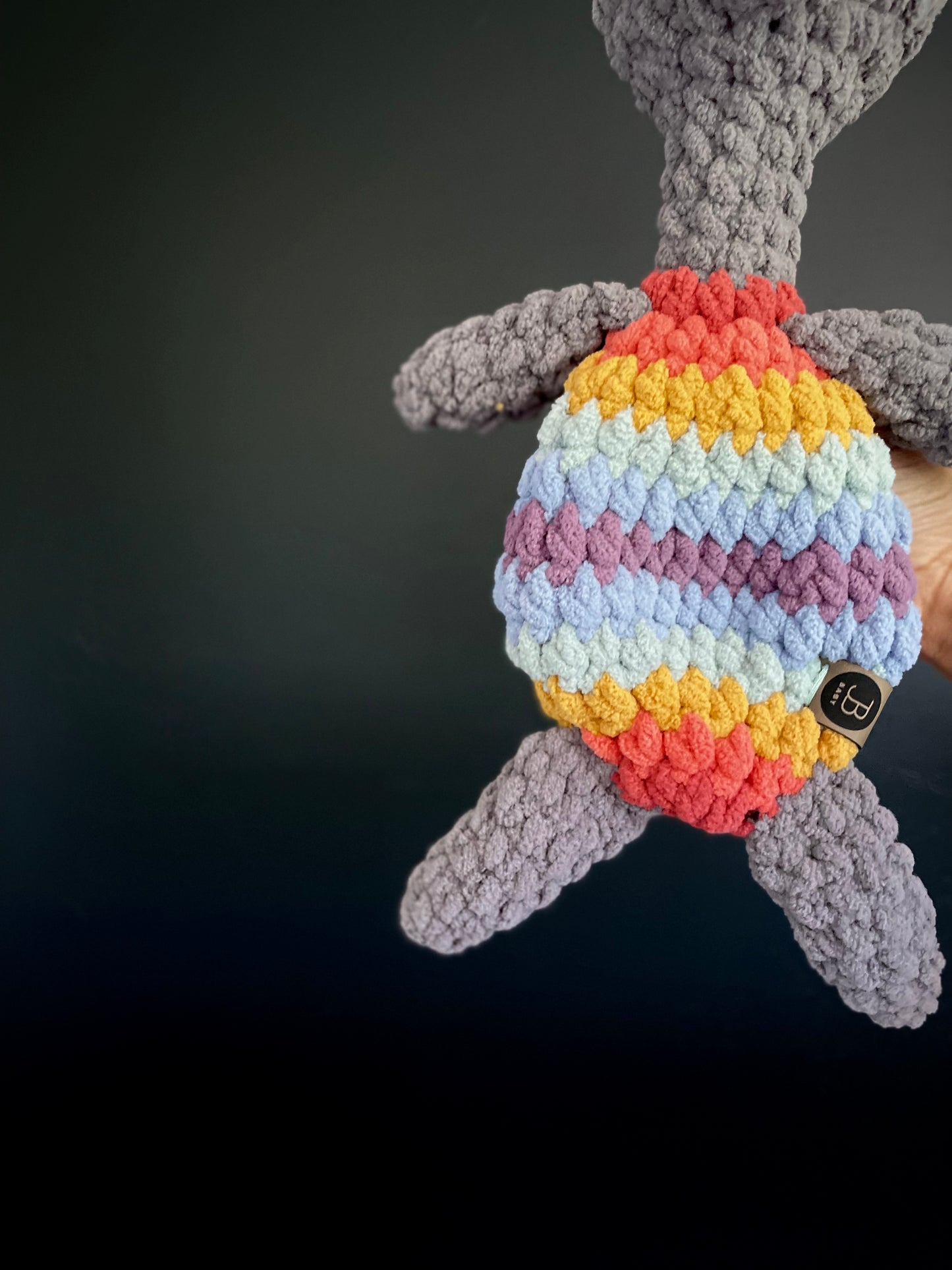 Fiesta Llama Snuggler - Dark Grey & Muted Rainbow